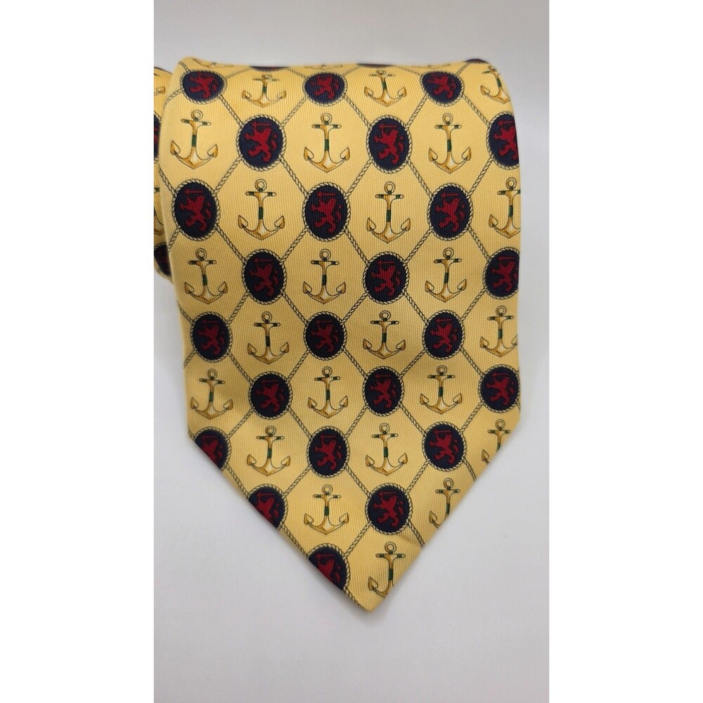 Tommy Hilfiger 100% Italian Silk Tie Anchor Print - Picture 2 of 7